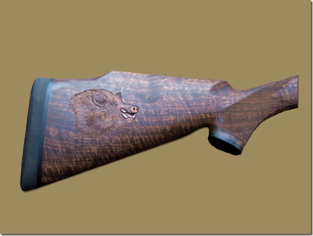 Wild Boar on Butt Stock
